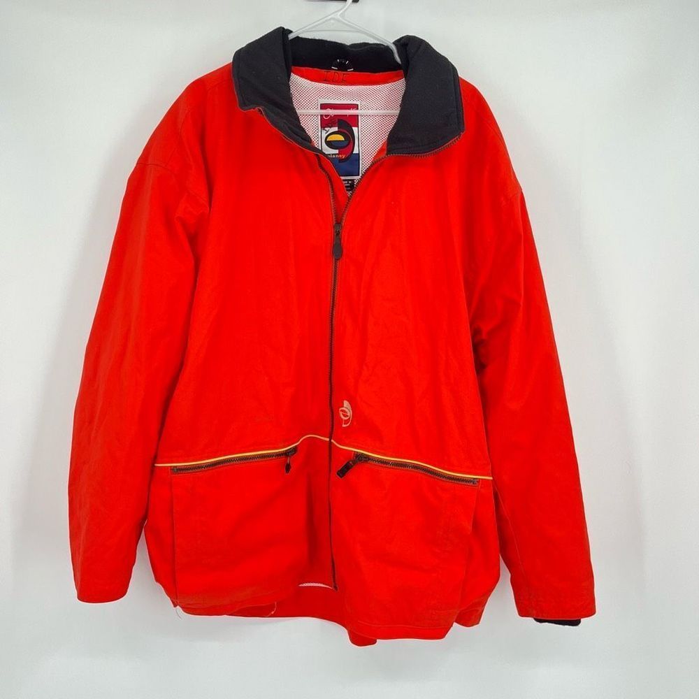 Obermeyer Ski Jacket Parka Red Full Zip Front Collared Nylon Winter Men's .warm